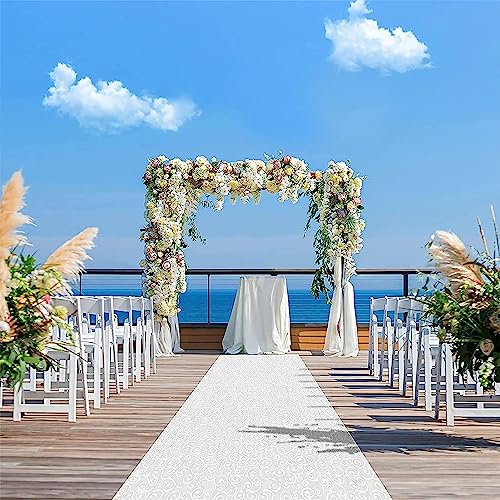 Weißer Hochzeitsläufer, 10 m/20 m, rutschfester Polyester-Teppich, 2 mm dick, ideal für Weihnachtsfeiern, Veranstaltungen, Outdoor-Strandzeremonien Weißer Hochzeitsläufer, 10 m/20 m, rutschfester Polyester-Teppich, 2 mm dick, ideal für Weihnachtsfeiern, Veranstaltungen, Outdoor-Strandzeremonien von Generisch