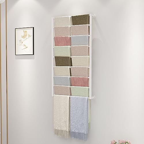 Weißes 9-stöckiges Wandregal für Geschenkpapier, Schals, Einzelhandel, Hosen-Display, Regal, Handtuchhalter, vielseitige Aufbewahrungslösung für effiziente Aufbewahrung im Schrank Weißes 9-stöckiges Wandregal für Geschenkpapier, Schals, Einzelhandel, Hosen-Display, Regal, Handtuchhalter, vielseitige Aufbewahrungslösung für effiziente Aufbewahrung im Schrank von Generisch