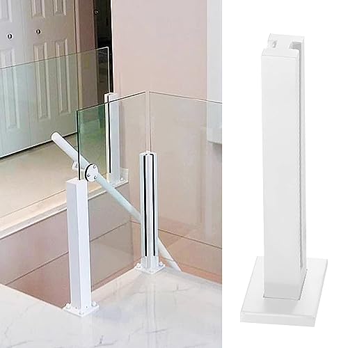 Weißes Metall Glas Geländer Pfosten Treppe Glas Handlauf Klemme Balkon Terrasse Deck Glaszaun Säule und stilvolle Geländerstütze für Sicherheit und Eleganz von Generisch