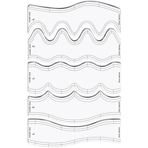 Wellenmodelle Für Quilt, Herrscher Für Wellenquiltmodelle 5-teilige Gestepte Streifen, Acrylficks Quiltmodell Lineal Wellenmodelle für Quiltnähte von Generisch
