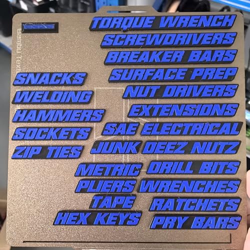 Werkzeugkasten Schubladen Etiketten - 3D magnetische Werkzeugkasten Etiketten, 23 PCS wiederverwendbare Werkzeugkasten Organisationsaufkleber, starker magnetischer leicht lesbarer Druck (Blau) von Generisch