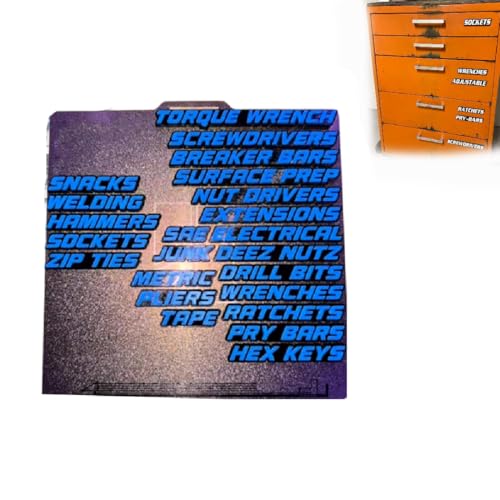 Werkzeugkasten-Schubladenanhänger, 3D-Magnet-Werkzeugkasten-Etiketten, 22 Stück, magnetische Werkzeugkasten-Aufkleber für Werkzeugkiste, Boxen (blau) von Generisch