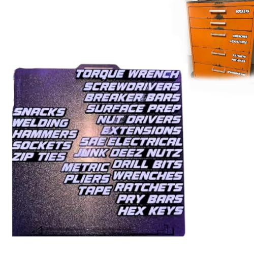 Werkzeugkasten-Schubladenanhänger, 3D-Magnet-Werkzeugkasten-Etiketten, 22 Stück, magnetische Werkzeugkasten-Aufkleber für Werkzeugkiste, Boxen (weiß) von Generisch
