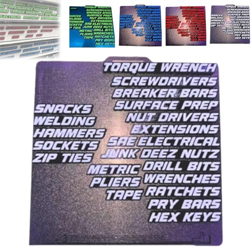 Werkzeugkasten-Schubladenanhänger, magnetische 3D-Werkzeugkasten-Organizer, Etiketten, wiederverwendbar, für Werkzeugkästen, Organisationsetiketten, Abzeichen-Aufkleber, leicht zu lesender Druck Werkzeugkasten-Schubladenanhänger, magnetische 3D-Werkzeugkasten-Organizer, Etiketten, wiederverwendbar, für Werkzeugkästen, Organisationsetiketten, Abzeichen-Aufkleber, leicht zu lesender Druck von Generisch