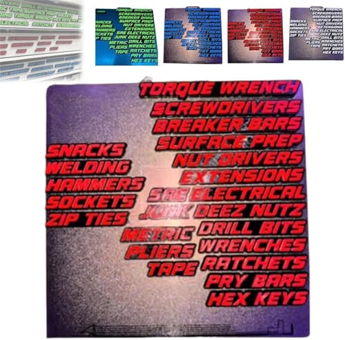 Werkzeugkasten-Schubladenanhänger, magnetische 3D-Werkzeugkasten-Organizer, Etiketten, wiederverwendbar, für Werkzeugkästen, Organisationsetiketten, Abzeichen-Aufkleber, leicht zu lesender Druck Werkzeugkasten-Schubladenanhänger, magnetische 3D-Werkzeugkasten-Organizer, Etiketten, wiederverwendbar, für Werkzeugkästen, Organisationsetiketten, Abzeichen-Aufkleber, leicht zu lesender Druck von Generisch
