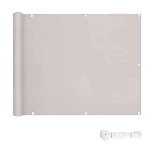 Wetterfestes PES-Polyester-Sonnenschutz-Windschutznetz mit Ösen, Nylon-Kabelbinder für Außenbereich, Veranda, Terrasse, Hinterhof, Taupe von Generisch