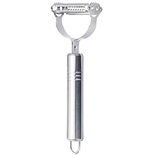 Weusenstyle Multifunctional Vegetable Peeler Made of Stainless Steel, Multifunctional gemüseschäler edelstahl 2-in-1 Vegetable Peeler Strips (1 X Silver) von Generisch