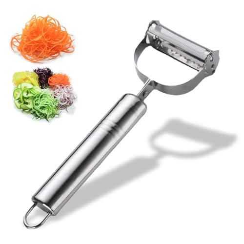 Weusenstyle Multifunktions-Gemüseschäler Aus Edelstahl, Gemüse- Und Obstschäler Mit Julienne-Schneiden, Peeler mit Julienne-Funktion, Schäler Für Geschredderte Zwiebeln (1PC) von Generisch