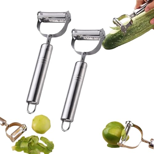 Weusenstyle Multifunktions-Gemüseschäler Aus Edelstahl, Kartoffelschäler 2 in 1 Kartoffelschäler Für Die Küche, Julienne-Schneiden, Ergonomischem Griff (2) von Generisch