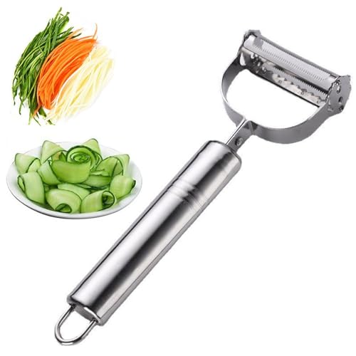 Weusenstyle Multifunktions Gemüseschäler Aus Edelstahl, Multifunktionaler Obst Gemüseschäler, Julienne Schäler Für Gemüse, Hochwertiger Edelstahl, Ergonomischem Griff (1pcs) von Generisch