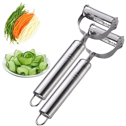 Weusenstyle Multifunktions Gemüseschäler Aus Edelstahl, Multifunktionaler Obst Gemüseschäler, Julienne Schäler Für Gemüse, Hochwertiger Edelstahl, Ergonomischem Griff (2pcs) von Generisch
