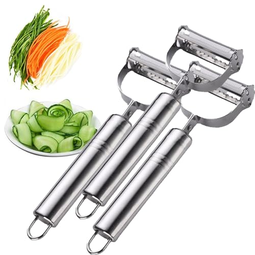 Weusenstyle Multifunktions Gemüseschäler Aus Edelstahl, Multifunktionaler Obst Gemüseschäler, Julienne Schäler Für Gemüse, Hochwertiger Edelstahl, Ergonomischem Griff (3pcs) von Generisch