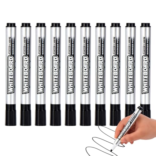 Whiteboard-Stifte, trocken abwischbar, 10 Stück, wasserfeste und langlebige Tinte, löschbares Marker-Set mit lichtbeständigen Spitzen für Schultafeln, Büroschreiben, -Whiteboards, Planungs- und Whiteboard-Stifte, trocken abwischbar, 10 Stück, wasserfeste und langlebige Tinte, löschbares Marker-Set mit lichtbeständigen Spitzen für Schultafeln, Büroschreiben, -Whiteboards, Planungs- und von Generisch