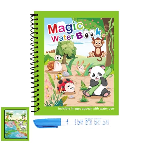 Wiederverwendbare Wasserstift -Malbücher - Wiederverwendbares Wassermaler mit Zauberstift | No- Water Zeichenbuch, Pädagogikspielzeug für Kleinkinder, Vorschulkinder-Aktivitätsbuch, Doo von Generisch