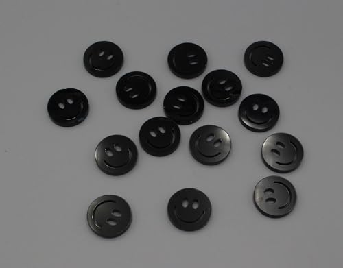 Wiederverwendbares Smiley Konfetti, 2cm Durchmesser, 15 Stück, Acryl, Mehrfarbig (Schwarz) von Generisch