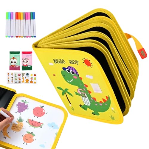 Wiederverwendbares Wasser-Malbuch | Reise-Malset für Kleinkinder mit 12 Stiften, tragbares Zeichenblock, Kunst-Set für Schule, Restaurant, Auto, Autofahrt, Reisen Wiederverwendbares Wasser-Malbuch | Reise-Malset für Kleinkinder mit 12 Stiften, tragbares Zeichenblock, Kunst-Set für Schule, Restaurant, Auto, Autofahrt, Reisen von Generisch
