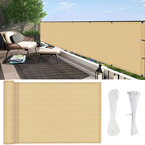 Windschutznetz aus HDPE, 145 x 200 cm, 185 g/m², mit Gartenbändern, gelber Sand, perfekt für Balkon-Sichtschutz und Schutz im Freien Windschutznetz aus HDPE, 145 x 200 cm, 185 g/m², mit Gartenbändern, gelber Sand, perfekt für Balkon-Sichtschutz und Schutz im Freien von Generisch