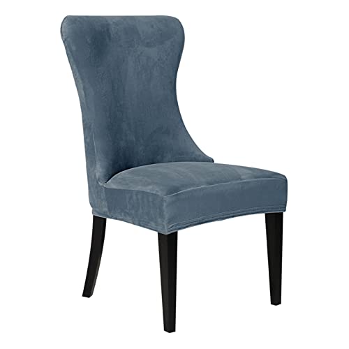 Wingback Schonbezug aus Stretch-Samtstoff, für Esszimmer, getufteter Stuhl, Heimdekoration (Stuhl nicht im Lieferumfang enthalten) von Generisch