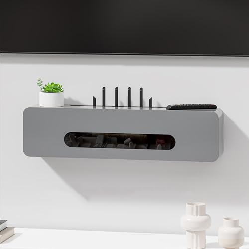 WirelessRouter Aufbewahrungsbox und Abdeckung, wandmontiert, schwimmender Medienschrank, versteckter Modem, Organizer für Schlafzimmer und Wohnzimmer, Grau, 100 cm WirelessRouter Aufbewahrungsbox und Abdeckung, wandmontiert, schwimmender Medienschrank, versteckter Modem, Organizer für Schlafzimmer und Wohnzimmer, Grau, 100 cm von Generisch
