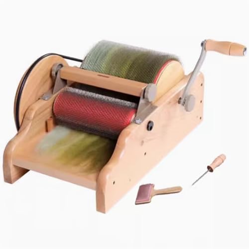 Wollfilz-Kartonmaschinen-Set, verstellbare Walzenspalttrommel, Carder und Mischbrettbürste zum Organisieren von Wolle, 20 cm Zahnteilung von Generisch