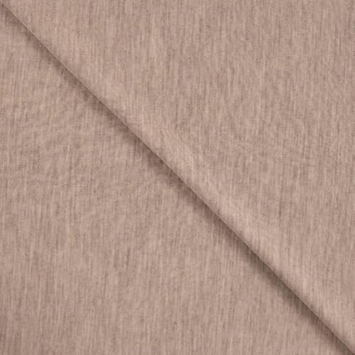 Wolljersey meliert Meterware - Wollstoff elastisch - Merinowolle Stoff - Wolle Winterstoff, Strickstoff Jersey *Ab 50 x 140 cm, Farbe: 510 beige von Generisch