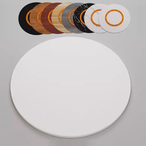 Wooden32 Zoll großer runder Drehteller für Esstisch, leise, drehbar, Serviertablett, Küche, weißes Finish, 80 cm Durchmesser von Generisch