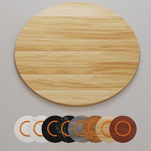 Wooden90 cm rundes Serviertablett, groß, drehbar, Esstisch, Küche, Drehteller, Massivholz, drehbare Platte für einfaches Servieren von Generisch