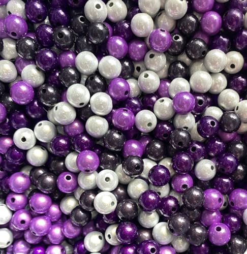 Wunderperlen 8mm, 50g (ca. 180 Stück), Miracle beads 3d Illusion, PEARLY PARADISE (Mix Amethyst) von Generisch