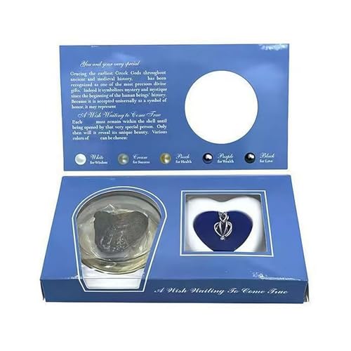 Wunschperlen-Halsketten-Set, DIY-Halsketten-Set, Halskettenkäfig-Medaillon, Zuchtperle in Austern-Set, Valentinstagsüberraschungsgeschenk für Ehefrau, Freundin, Mutter (Halskette 1 Set) von Generisch