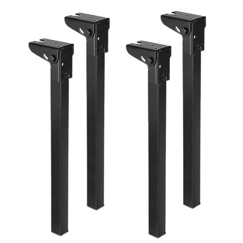 XINGWANGG Klapptischbeine aus Metall, 90° Eisen, klappbare Schreibtischbeine, schwarz, Sofafüße, verstellbare Möbelbeine für Tische und Schränke, inklusive Schrauben (50 cm), 4 Stück von Generisch