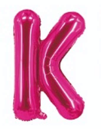 XXL Buchstaben Folienballon 100cm Helium Geburtstag Ballon Blau Pink Gold Silber (K Rosa) von generisch