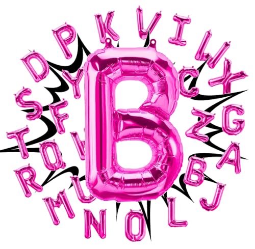 XXL Rosa Pink Buchstabe B Folienballon 100 cm für Geburtstags Deko Party Dekoration Folienballon Ballons Ballon Namen B Banner Hochzeit Abschluss JGA Party Happy Birthday B (Buchstabe B) von Generisch