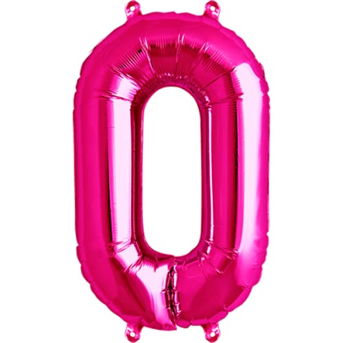 XXL Zahlen Folienballon 0 Zahl Pink Rosa Ballon Geburtstag Deko 0 jahre 100cm Kindergeburtstag Jubiläum first erste Party Feier girl Dekoration (Zahl 0) von Generisch