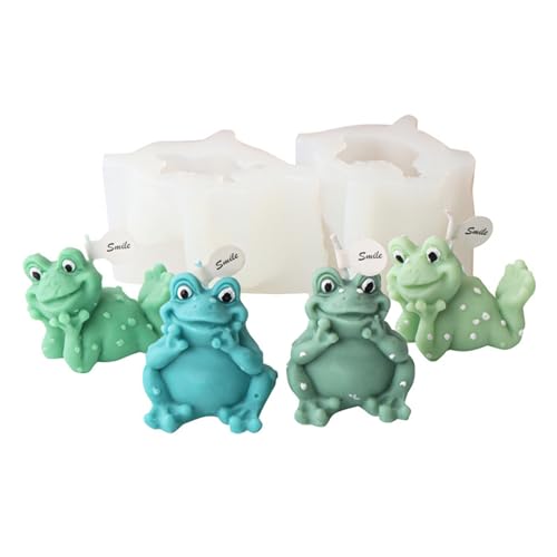 Xidmold 2 Stück 3D Frosch Kerzenform, Tier Frosch Silikonform für Fondant, Tortendeko, Schokolade, Sojawachs Kerzen, Seife, Gips, Epoxidharz, Handwerk von Generisch