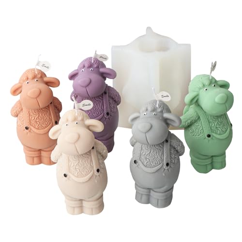 Xidmold Stehendes Schaf Silikonform Kerzenform Tier Silikon Formen für Fondant, Seife, Sojawachs Kerzen, Epoxidharz, Gips, Handwerk von Generisch
