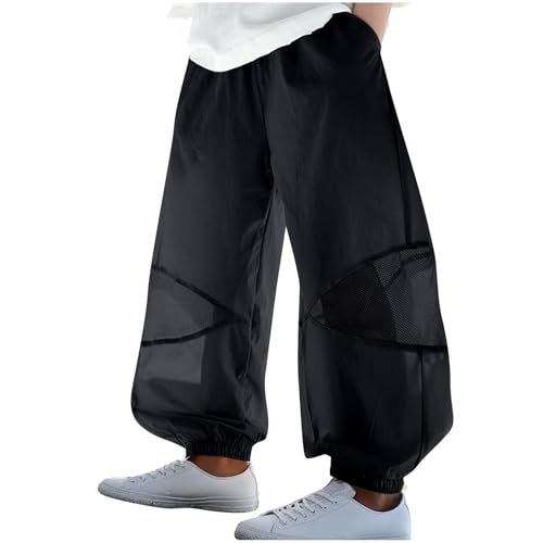 Y2K Mädchen-Hose, schnelltrocknend, Netzstoff, elastisch, hohe Taille, Vintage-Stil, Schule, Reisen, Freizeit, Hose, Manschetten, Knöchel, Harem-Jogger, Trekking, Sportspiele Y2K Mädchen-Hose, schnelltrocknend, Netzstoff, elastisch, hohe Taille, Vintage-Stil, Schule, Reisen, Freizeit, Hose, Manschetten, Knöchel, Harem-Jogger, Trekking, Sportspiele von Generisch