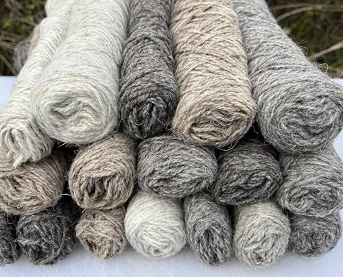 Yarn Wool STOCK - REST von Fabrik 100% Schurwolle ACHTUNG !! HART, KRATZIG, DICK !!! ca.150g/100m Nadelstärke 3,5-4 Achtung zuerst lesen Beschreibung - nachher bestellen!!! (NATUR NICHT GEFÄRBT 1400g) von Generisch