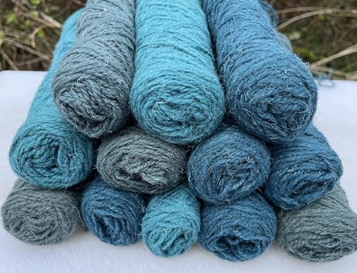 Yarn Wool STOCK - REST von Fabrik 100% Schurwolle ACHTUNG !! HART, KRATZIG, DICK !!! ca.150g/100m Nadelstärke 3,5-4 Achtung zuerst lesen Beschreibung - nachher bestellen!!! (TÜRKIS FARBE 1400g) von Generisch