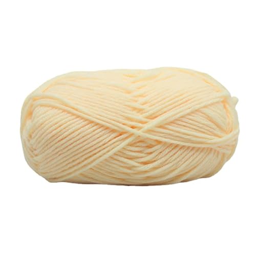Yellow & Grey Serie – 1 Rolle 50 g/Rolle, 5-lagig, Häkeln, Stricken, Milch-Baumwollgarn für Bastelarbeiten, Handarbeitsprojekte (Hellgelb) von Generisch