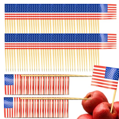 Zahnstocher-Flaggen | Kleine Cupcake-Topper – Zahnstocher-Flagge | Kleine Amerikanische Flaggen Am Stiel, Deutschland-, 100 Stück Holz-Cocktailspieße, Party-Dekorationszubehör Zahnstocher-Flaggen | Kleine Cupcake-Topper – Zahnstocher-Flagge | Kleine Amerikanische Flaggen Am Stiel, Deutschland-, 100 Stück Holz-Cocktailspieße, Party-Dekorationszubehör von Generisch