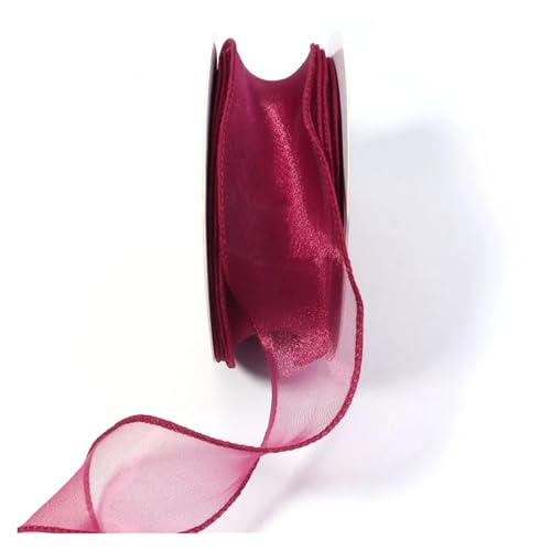 Zartes, transparentes Organzaband for Verpacken von Geschenken, for Basteln, for Hochzeitsdekorationen und Haarschleifen.(Wine red) von Generisch