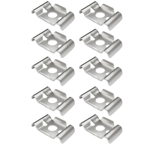 Zaunbefestigungshalter - 10x Edelstahl Doppel -Rod -Netzzaunklammern | Anti -Diebstahl -Design mit sicherem Barrierebefestigung, rostbeständig von Generisch