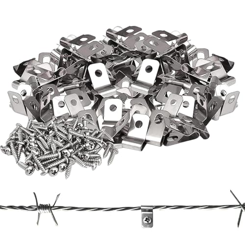 Zaunclips - Drahtclips | Drahtzaun Klemme Set | Metallzaunclips Für Draht | Edelstahlfechten Montageclips | Residenzen Zaunmontage Schweiß Klemme Aluminiumdrahtklamme von Generisch
