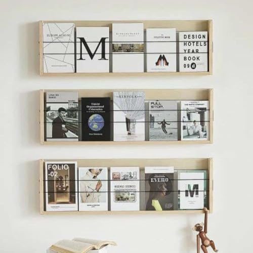 Zeitschriftenhalter zur Wandmontage mit PU-Lederband, Holz-Organizer für Zuhause, Büro, Wohnzimmer und Wartebereiche Zeitschriftenhalter zur Wandmontage mit PU-Lederband, Holz-Organizer für Zuhause, Büro, Wohnzimmer und Wartebereiche von Generisch