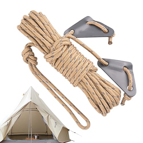 Zeltleine - 10 Meter Outdoor Spannleine Mit Aluminium-Spanner | Langes Campingzubehör Unisex Für Reisen Camping Garten von Generisch