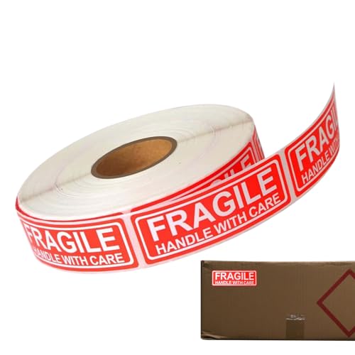 Zerbrechliche Aufkleber 2 Roll Vorsicht Zerbrechlich 5x5x2,8 Cm Fragile Attention Versandaufkleber Kupferplattenaufkleber Vorsicht Behutsam Behälter Etiketten Handhabung Warnetikette Für Möbel von Generisch