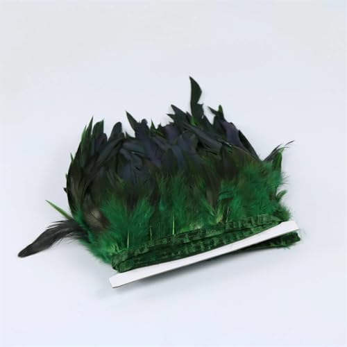 Zierband mit Hahnfedern, Fransen, Karneval, Party-Zubehör, 15–20 cm breit, farbige Federn, zum Nähen, Gras, EN8, 10 m, 15–20 cm Zierband mit Hahnfedern, Fransen, Karneval, Party-Zubehör, 15–20 cm breit, farbige Federn, zum Nähen, Gras, EN8, 10 m, 15–20 cm von Generisch