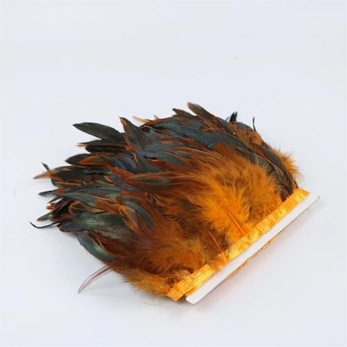Zierband mit Hahnfedern, Fransen, Karneval, Party-Zubehör, 15–20 cm breit, farbige Federn, zum Nähen, Orange, 10 m, 15–20 cm Zierband mit Hahnfedern, Fransen, Karneval, Party-Zubehör, 15–20 cm breit, farbige Federn, zum Nähen, Orange, 10 m, 15–20 cm von Generisch