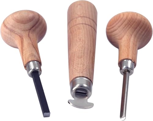 Zinken- und Lünetten-Werkzeug-Set, 3-teilig, Schmuckstein-Einstellwerkzeuge mit Zinkenschieber, Lünettenrolle und ergonomischen Holzgriffen Zinken- und Lünetten-Werkzeug-Set, 3-teilig, Schmuckstein-Einstellwerkzeuge mit Zinkenschieber, Lünettenrolle und ergonomischen Holzgriffen von Generisch
