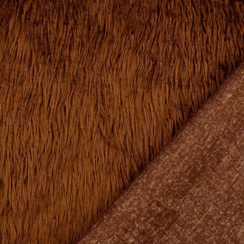 Zottel Stoff Meterware d.braun - Teddystoff, Fellstoff, Kostümstoff, Mantelstoff, Plüschstoff, Fellimitat, Eisbär, Tierfellimitat *ab 25 cm von Generisch